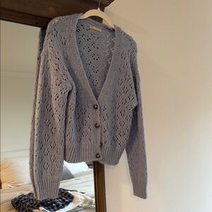 Vintage periwinkle knit cardigan